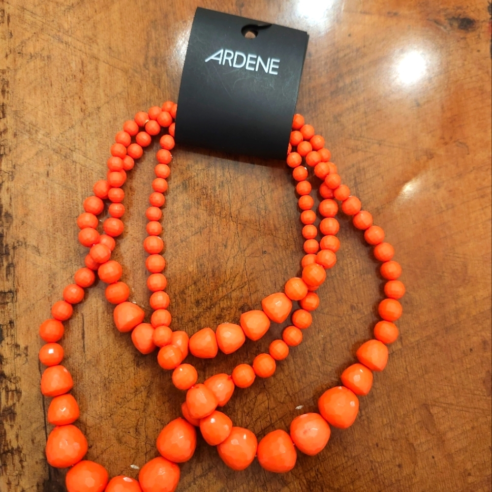 Ardene Bold Orange Beaded Necklace